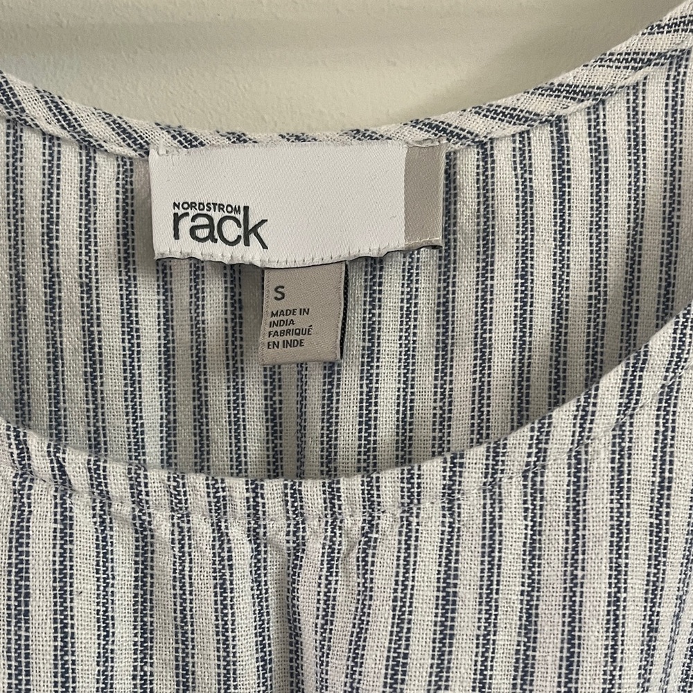 Nordstrom Rack Blue & White Striped Sleeveless Dress with Pockets Size Small S - Picture 3 of 6